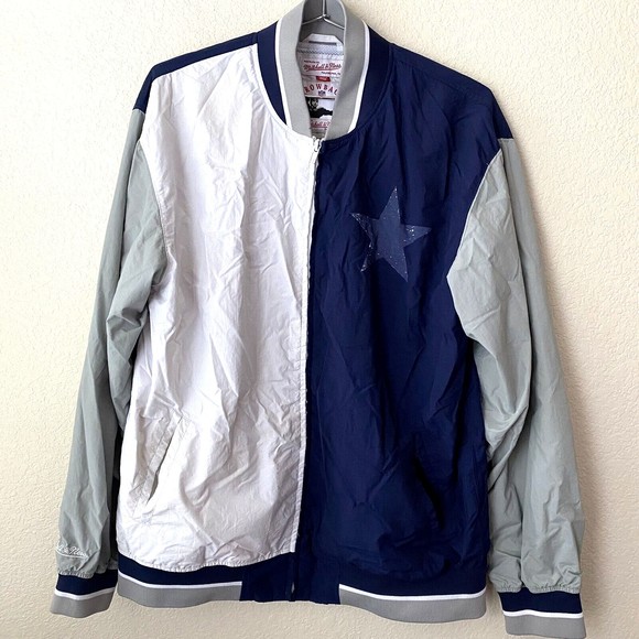 Dallas Cowboys Super Bowl 5X Champ NFL Mitchell & Ness Warm up Jacket Size Large - Picture 1 of 8